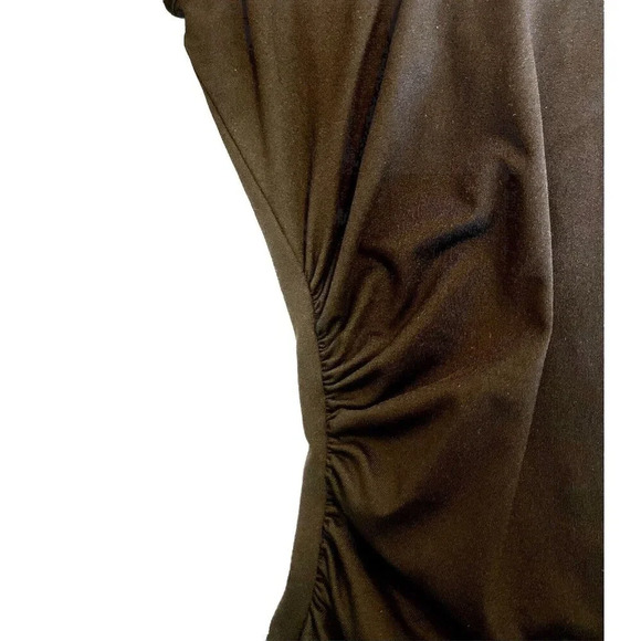 J. McLaughlin Naja Sage Sheath Dress Size M Medium Black Catalina Ruched Side - Picture 5 of 9